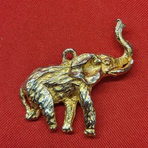 Metal Elephant Gold Tone Pendant Charm